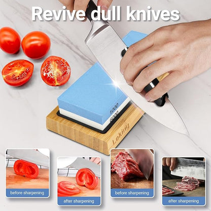 Leking Professional Knife Sharpener & Sharpening Stone Set: 1000/6000 Grit - Image 3