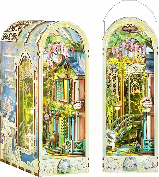 Tonecheer DIY Book Nook Kit for Adults, 3D Puzzle Wooden Miniature House Kit by Tonecheer