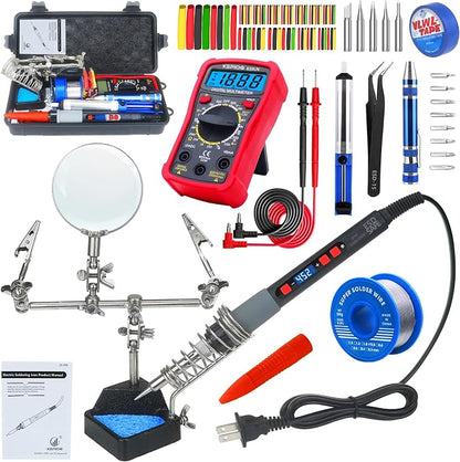Soldering Iron Kit, 80W Electric Solder iron, Adjustable Temperature (180°C- by Kepiog