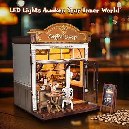 DIY Miniature House Kit, Coffee Shop Book Nook Kit, Mini Building Kit, - Image 6