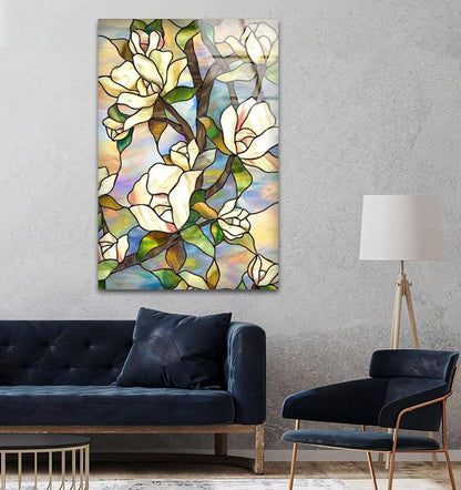 My Photostation.com 40WX60H'' Stained Magnolia Glass Wall Art Tempered Glass - Image 3