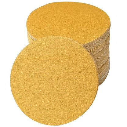 6-Inch No-Hole Hook and Loop Sanding Discs 100-Grit, Random Orbital Sandpaper by Aiyard