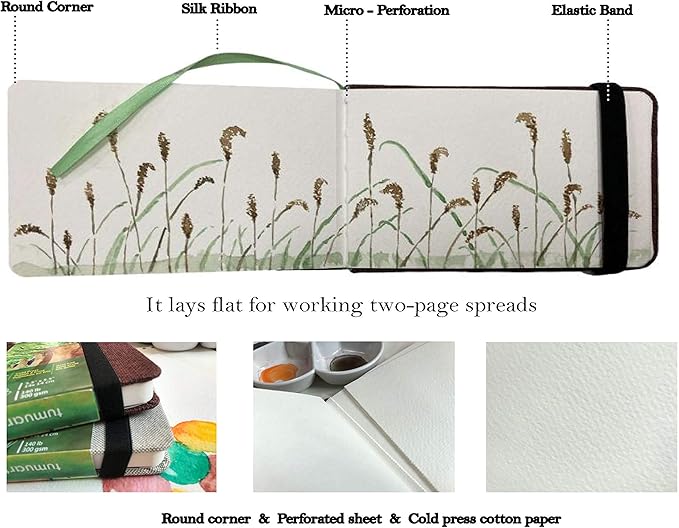 Watercolor Journal, 140 LB, 300 GSM, tumuarta Cotton Paper, Cold Press - Image 4