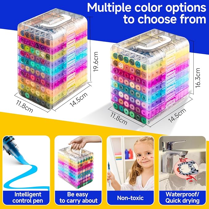 Fine&Soft Tip Acrylic Paint Markers Pen Set, - Image 4