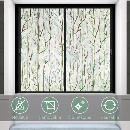 Donox Frosted Glass Window Film Heat Control UV Blocking, Static Cling Reusable - Image 5