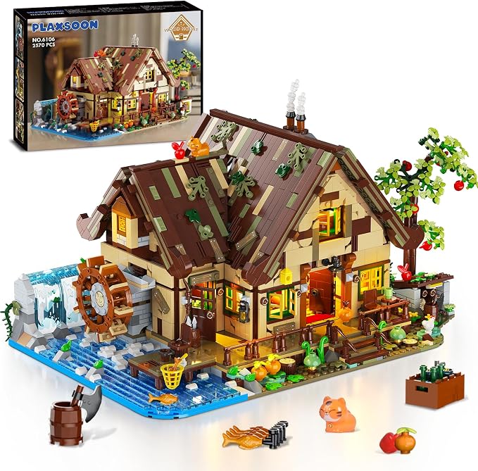 Wood Cabin Mini Building Set by PLAXSOON