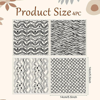 CHGCRAFT 4 Pcs Artistic Wavy Polymer Clay Texture Sheets Wavy Lines Silicone - Image 2