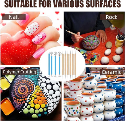 Teenyyou 6 Sets Dot Painting Tools 60 Pcs Clay Pottery Modeling Metal Embossing - Image 7