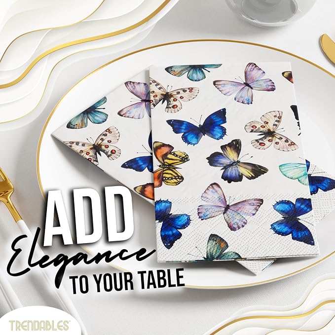 Trendables Butterfly Napkins for decoupage 200 Pcs 3 Ply Butterfly paper - Image 3