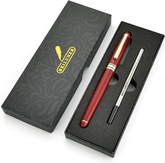 BEILUNER Luxury Personalized Wood Ballpoint Pen Writing Set, Rosewood-Elegant - Image 9