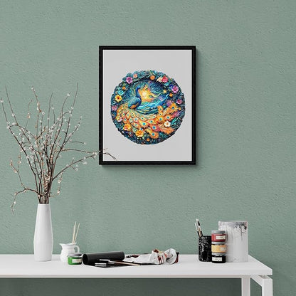 Wooden Puzzles for Adults, Aurora Peacock Shaped Unique Wooden Jigsaw Puzzles - Image 6