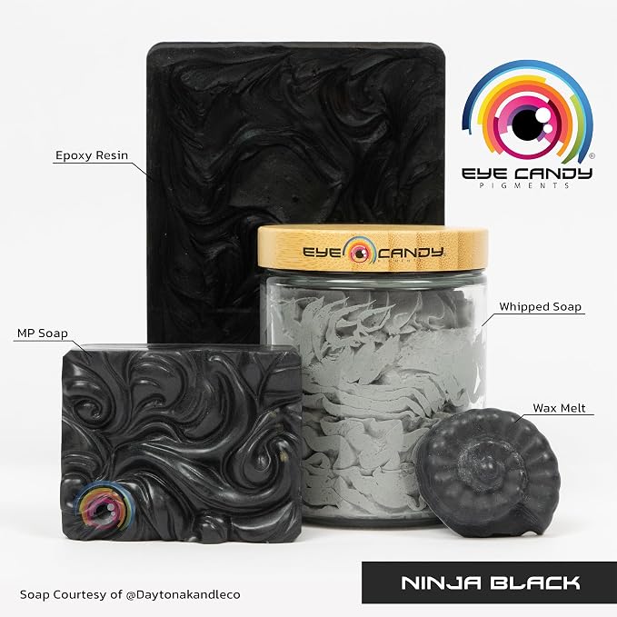 Eye Candy Premium Mica Powder Pigment “Ninja Black” Multipurpose DIY Arts and - Image 2