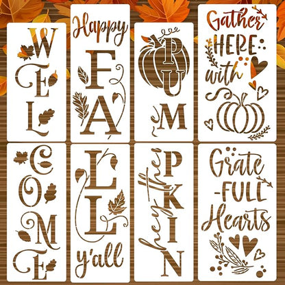 Fall Stencils for Painting on Wood Happy Fall Y’All Stencil Reusable Hey There by zosylley