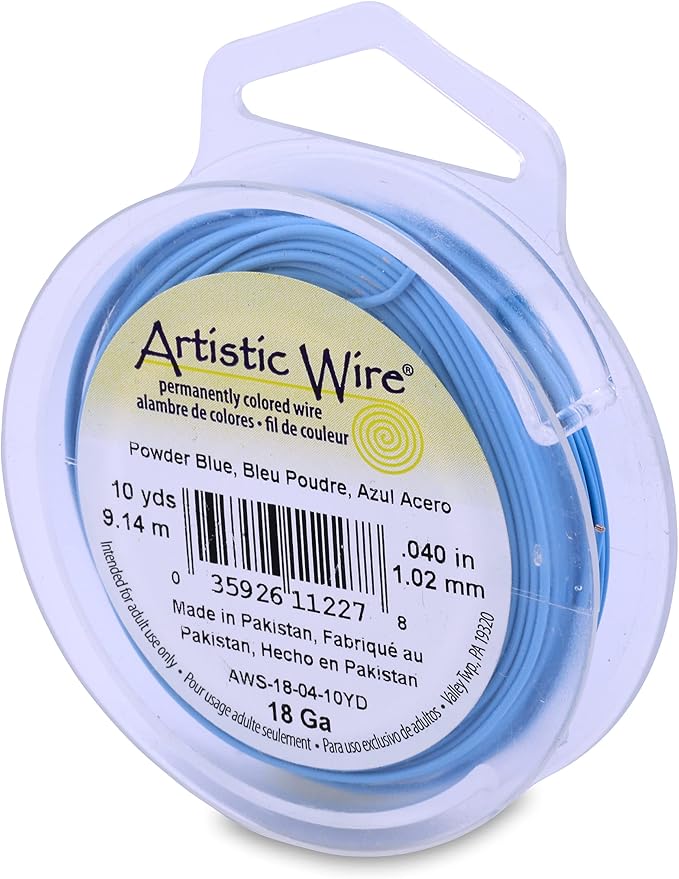 Artistic Wire, 18 Gauge Tarnish Resistant Colored Copper Craft Wire, Powder Blue by Unknown