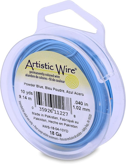 Artistic Wire, 18 Gauge Tarnish Resistant Colored Copper Craft Wire, Powder Blue by Unknown