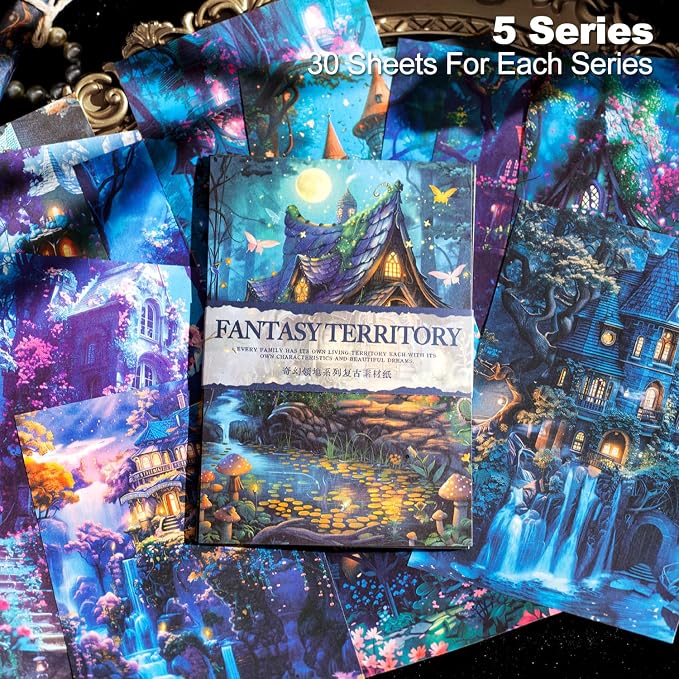 Fantasy Territory Scrapbook Paper Set, Scrapbooking, DIY Projects, and Art - Image 2