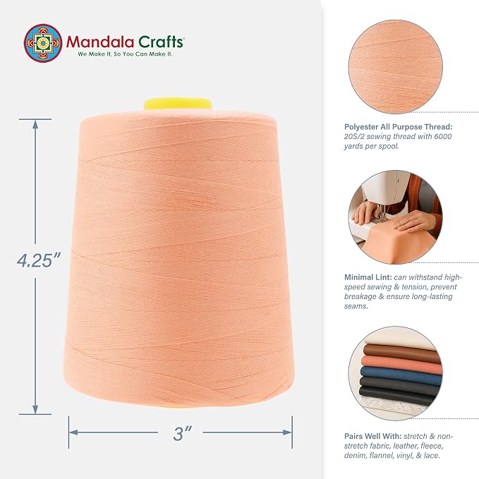 Mandala Crafts 4 Pack of Serger Threads Cones Spools - Image 3