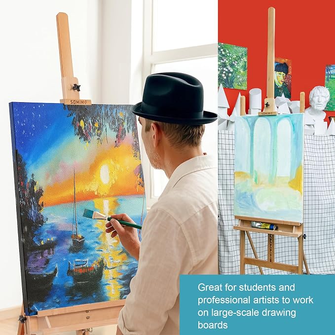 H-Frame Studio Easel, Beechwood Artist Easel - Image 7