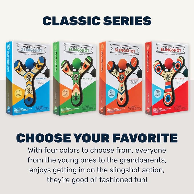 Mighty Fun! - Mischief Maker® Wooden Slingshot - Classic Series - Real Wood - Image 9