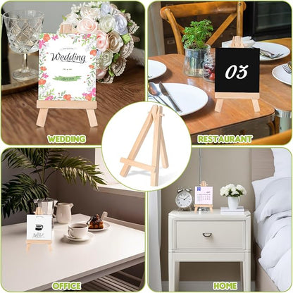 100 Pcs Mini Wood Display Easel Stands 5 Inch Small Wooden Canvas Easels - Image 7