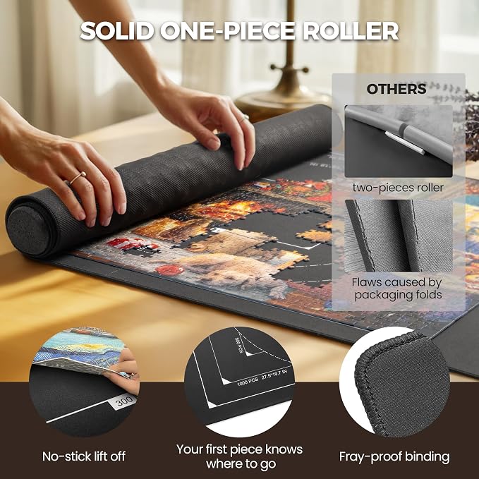 ropoda 1500 Pieces 46" x 26 "Puzzle Mat Roll Up, Puzzle Saver - Image 3