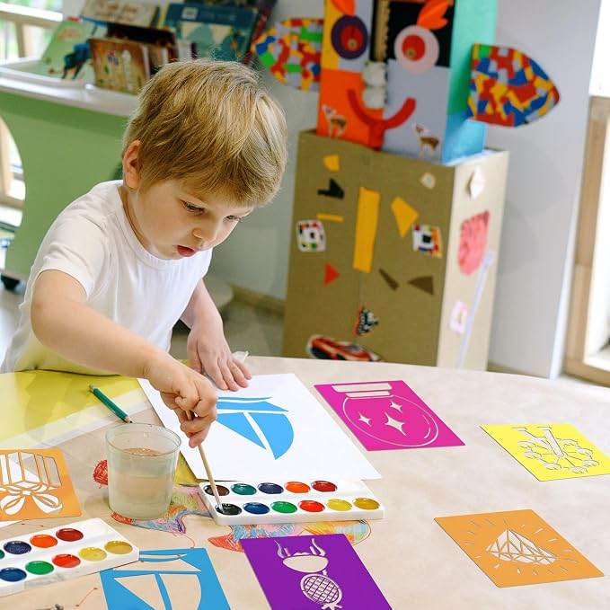 24 Pieces Stencils for Kids, Large Drawing Stencils Chalk Template, 8 Inches - Image 5