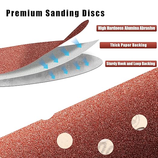 100 Grit 5 Inch Sanding Discs Hook and Loop Sandpaper - Image 3