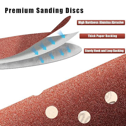 100 Grit 5 Inch Sanding Discs Hook and Loop Sandpaper - Image 3