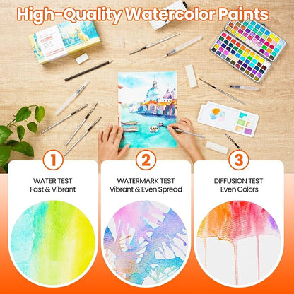 Watercolor Paint Set, 100 Colors, Travel Water Colors kit - Image 3