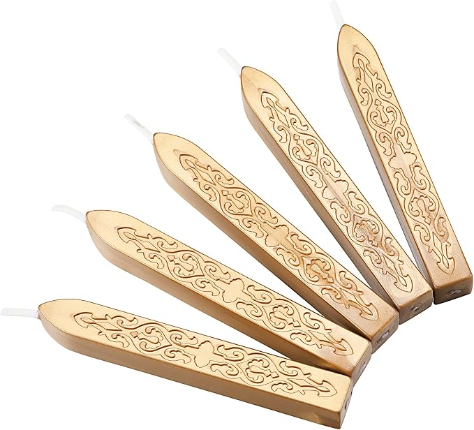 Yoption 5 Pcs Metallic Light Gold Sealing Wax Sticks - Image 3