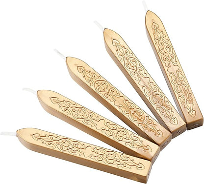 Yoption 5 Pcs Metallic Light Gold Sealing Wax Sticks - Image 3