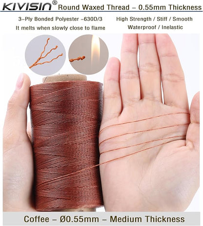 Sturdy Bonded Waxed Polyester Thread, 437 Yards Wax String Cord - Image 3