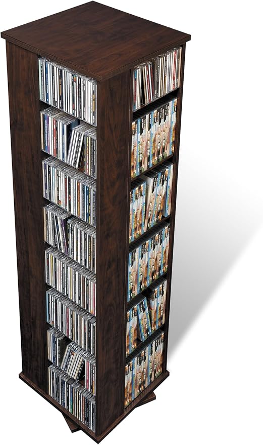 Prepac 4 Revolving Display Cabinet Media Storage, Large Four-Sided Spinning by PREPACRTASTORAGEFURNITURE