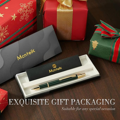 Green lacquer Gel Pen With 24K Gold Finish, Retractable, Gift Pen Set, - Image 5