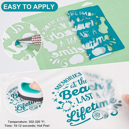 VINYL FROG Teal Heat Transfer Vinyl Roll 12" x12ft Aqua HTV Iron On Vinyl - Image 3