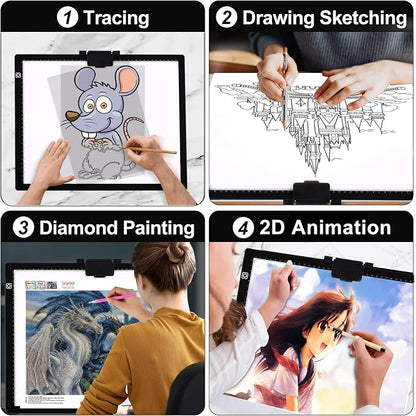 Diamond Painting Light Pad A3, LED Light Box Tracer w/Magnetic Clip & Pen Holder - Image 7