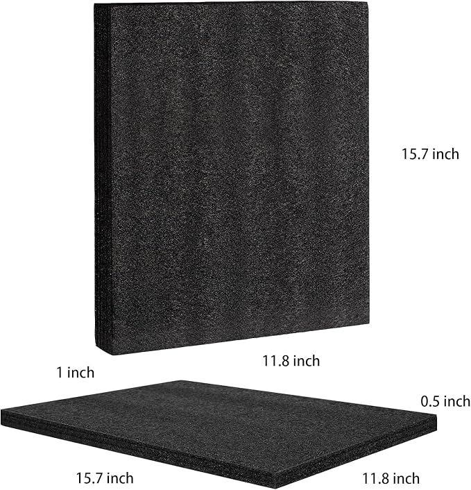 4 Pcs Black Polyurethene Foam Sheets, 2 Sizes Cuttable Packing Foam Block Foam - Image 2