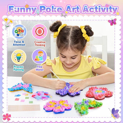 Arts and Crafts for Girls Ages 4-12, Poke Art Flower Bouquet - Image 2