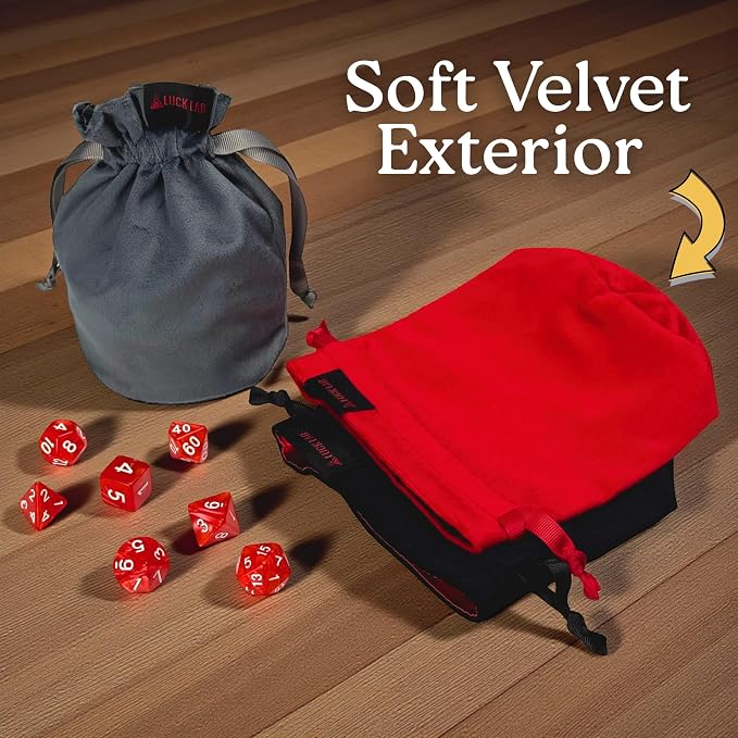 Luck Lab Velvet Drawstring Dice Bag - Image 3