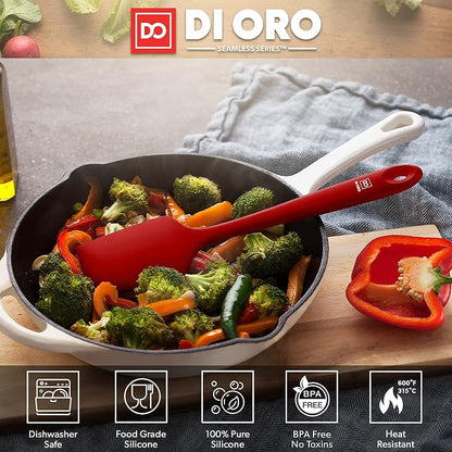 DI ORO - Large Silicone Spatula - 600ºF Heat-Resistant Spatula - Seamless - Image 3