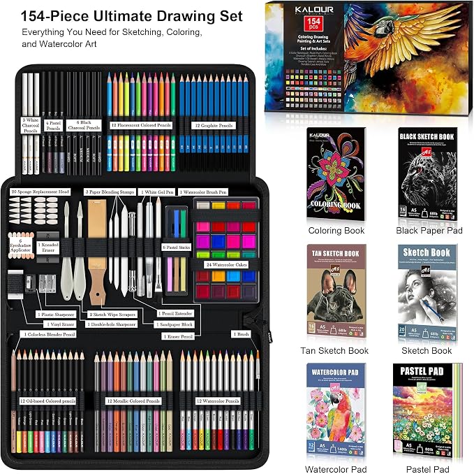 KALOUR 154PCS Artists Art Supplies - Image 2