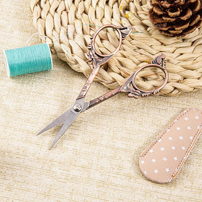 Small Craft Scissors with Cover, Comfortable Handles With Beautiful Butterfly - Image 3