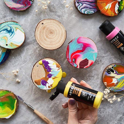 ARTEZA Acrylic Pouring Paint Set of 32, 2 ounce Bottles, High Flow Paint - Image 4