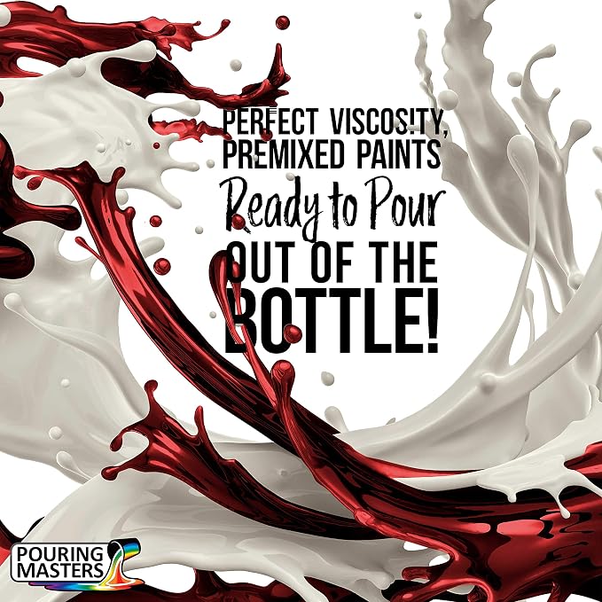 POURING MASTERS Crimson Red Acrylic Ready to Pour Pouring Paint - Image 2