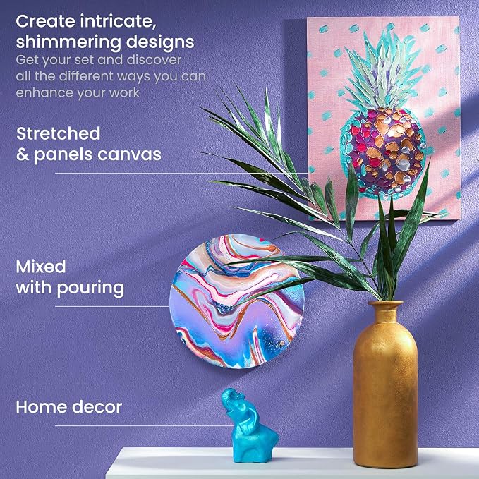 Arteza Metallic Acrylic Paint, Rich Pigments, Non Fading, Non Toxic Paints - Image 5
