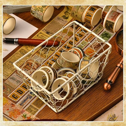 36 Rolls Vintage Washi Tape Pack Retro Arts Adhesive Tapes Wide Chronicle - Image 9