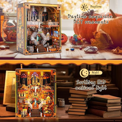 Book Nook Kit - DIY Miniature World Library Booknook - 3D Wooden Puzzle - - Image 5