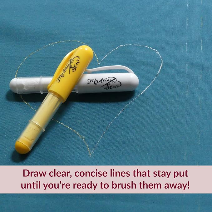 Madam Sew Fabric Chalk Markers for Sewing & Quilting | Refillable Tailors Chalk - Image 4