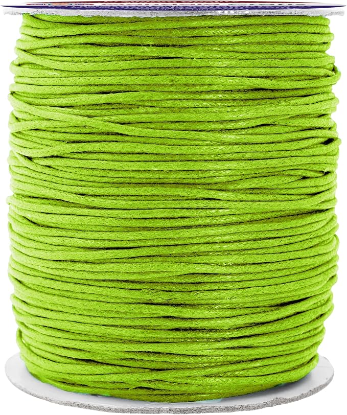 Mandala Crafts 1.5mm 109 Yards Yellow Green Cotton Waxed Cord by MandalaCrafts