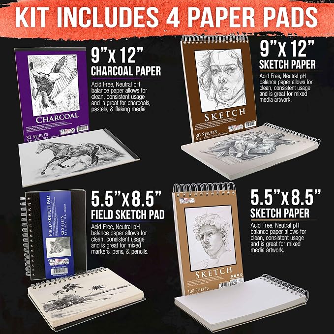 U.S. Art Supply 44-Piece Drawing & Sketching Art Set - Image 6